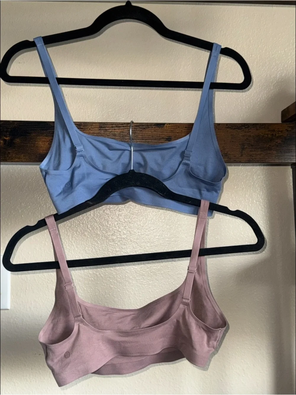 2-Pack Lululemon Nulu Scoop-Neck Bralettes in Oasis Blue & Twilight Rose, size 6